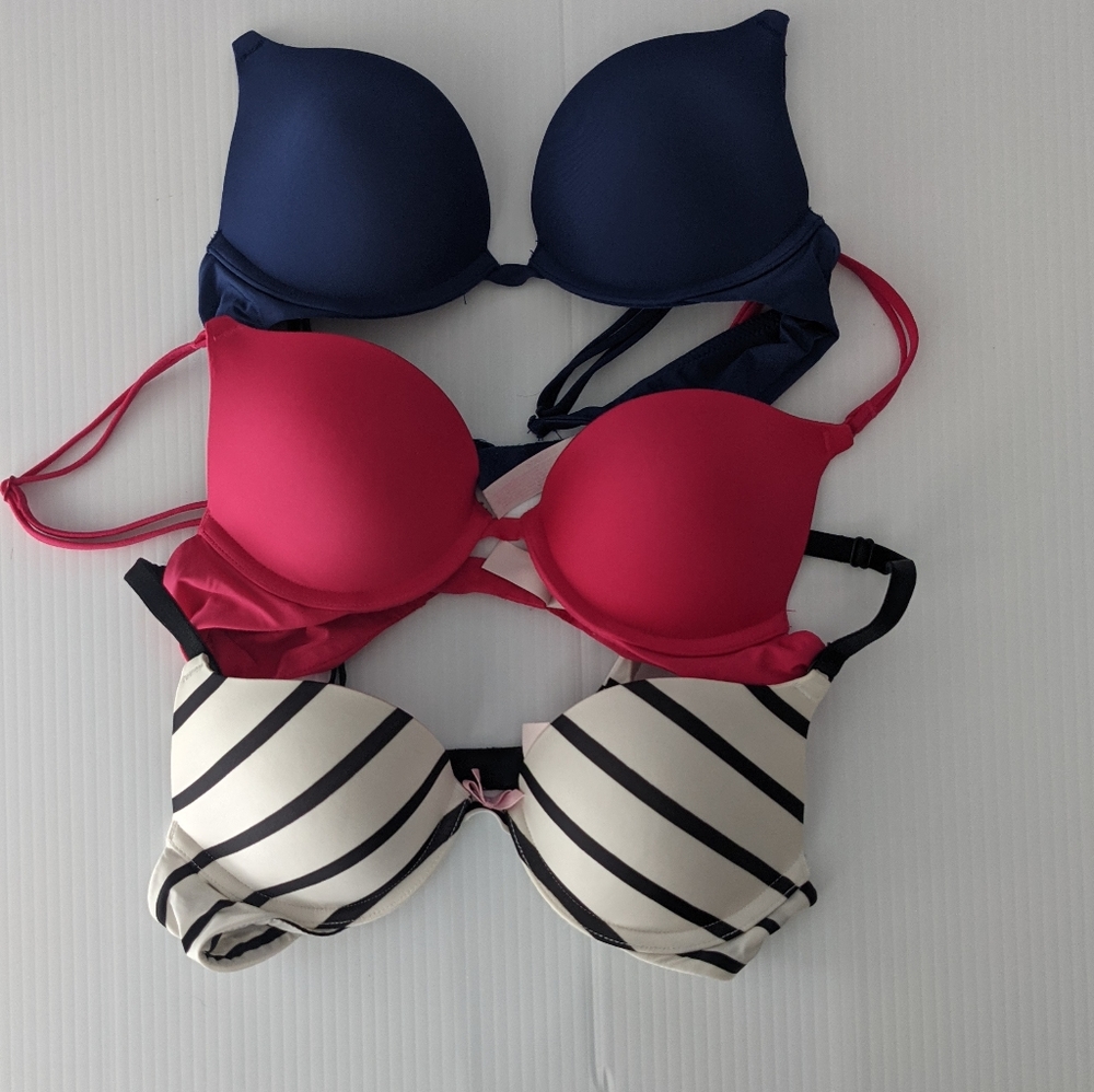 Bundle of 3 Victoria's Secret Padded Push Up Bras - 32 A
